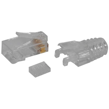 100 kozarcev Cat6 RJ45 Konektor UTP Kabel Ethernet Priključek 8P8C Omrežja CAT 6 Modularni Svečke S 6,5 Mm RJ45 Kape