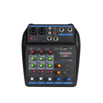 4 Kanal Mešalnik DJ Mešalna miza z Bluetooth 48V Fantomsko Napajanje Monitorja Karaoke Sistem, USB Audio Mixer