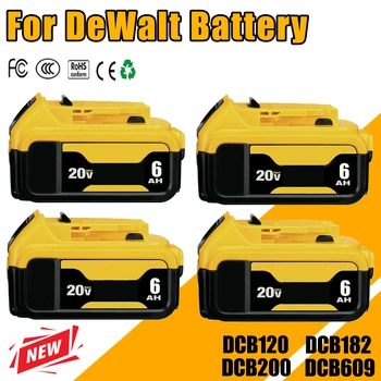 4Packs 6000MAH Za Dewalt DCB200 20V Zamenjava Baterije Združljiv z Dewalt 20V Orodja lučke LED za Baterijo Delo Luči