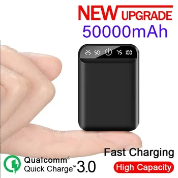 50000mAh mobile power bank prenosni mobilni telefon hitro polnilec digitalni prikaz polnjenja s kablom USB zunanji baterijski paket za Android