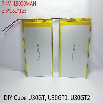 7.4 V 13000mAh Tablet Baterije DIY U30GT, U30GT1, U30GT2 dvojno štiri-core tablični računalnik baterijo 33161125 Velikost:3.3 * 161 * 125 mm