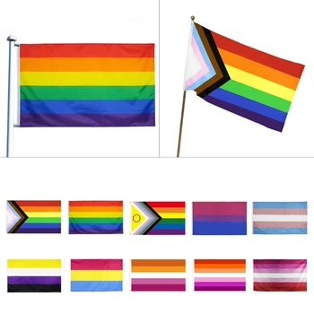 90x150cm Poliester Homoseksualec, Biseksualci in Ponos Gej Ponos Mavrica Doma Dekor Gay-Friendly Transparenti