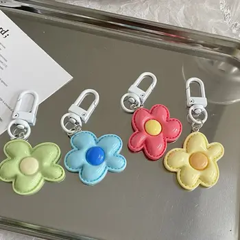 Korejski Srčkan Slog Mini Cvet Keychain Kawaii Pisane Smolo, Cvetni Keyring Smešno Moda Bloom Vrečko Obesek Visi Za Dodatno Opremo