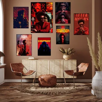 Rap Rapper The Weeknd Wiken Poster Tiskanje Stensko Slikarstvo, Spalnica, Dnevna Soba Dekoracijo Office Small