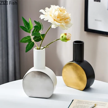 Sodobna Nepravilna, Keramične Vaze Zvonjenje Cvetlični Aranžma Rastlin Hydroponic Cvet Vazo Obrti Poroko Dnevna Soba Dekoracijo