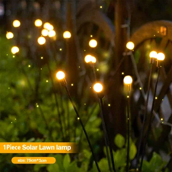 Sončne Svetlobe LED Prostem Nepremočljiva Vrt Sončno svetlobo Napaja Krajine Luči Firefly Vrtne Luči Travnik, Vrt Dekor Sončne Svetlobe