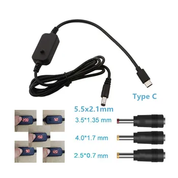 USB C PD Tip C do 5V 9V 12V 12V 20V 5.5x2.1 mm 2,5 mm/3.5 mm/4.0 mm Nastavljiva Napetost Volt Led Zaslon Korak Navzgor, Napajalni Kabel